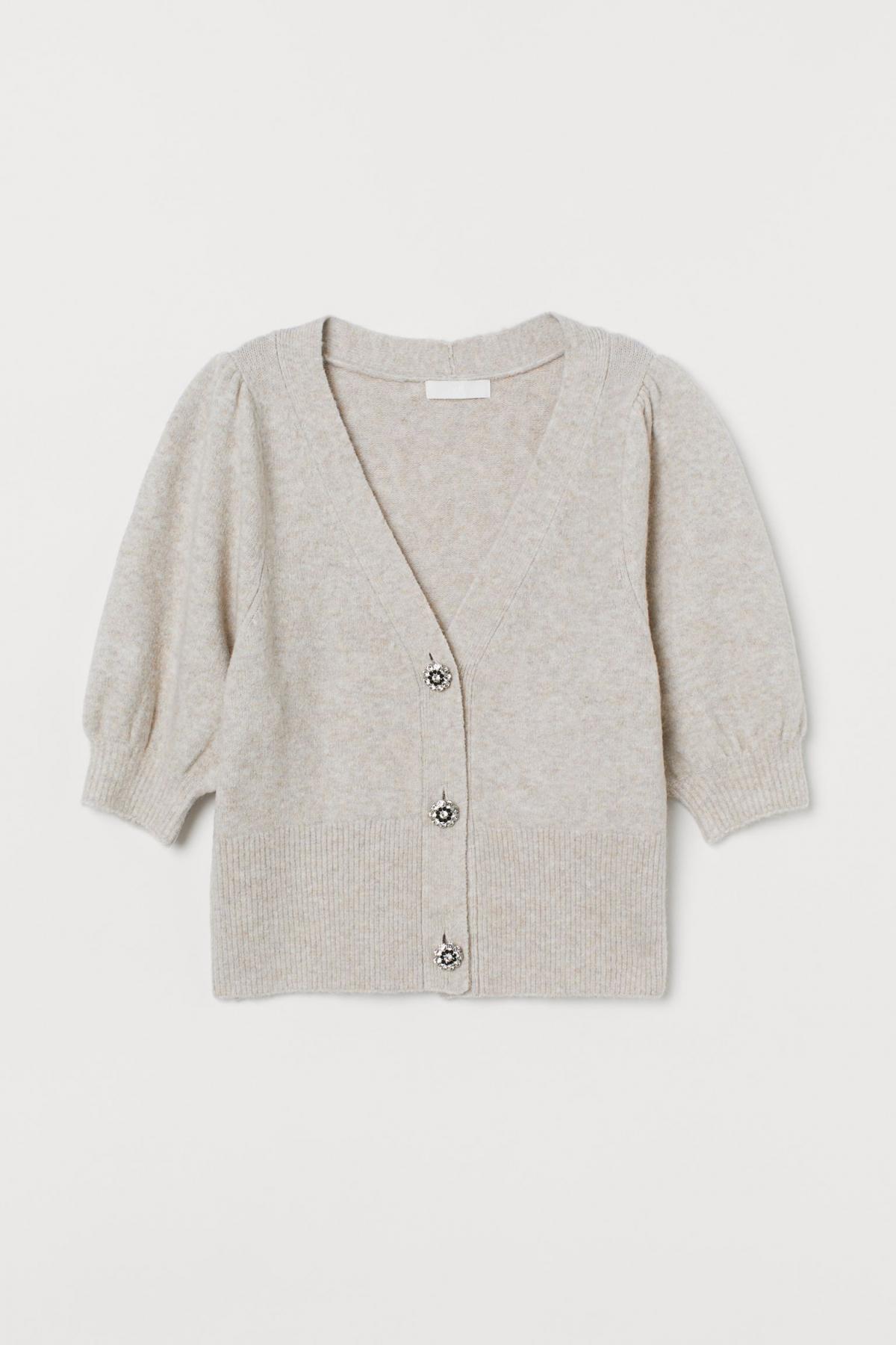 

Кардиган с пышным рукавом H&M  Бежевый, Кардиган с пышным рукавом H&M xl Бежевый
