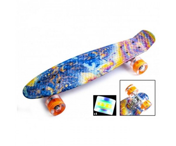 

Пенниборд с рисунком (Penny Board Print Light), Acid 2 со светящимися колесами