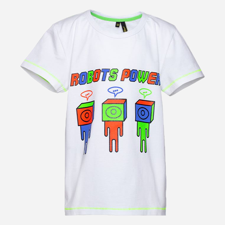 

Футболка Yumster Robots Power YE.11.03.022-B 134 см Белая