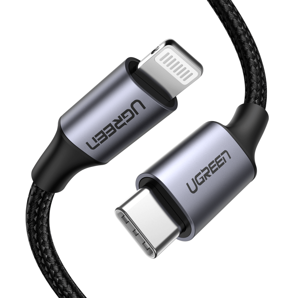 

Кабель зарядный Ugreen MFi сертифицированный USB-C to Lightning 1М Black