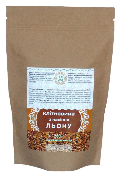 Клетчатка из семян льна Еколія 200г от продавца: Healthy Sweets ...