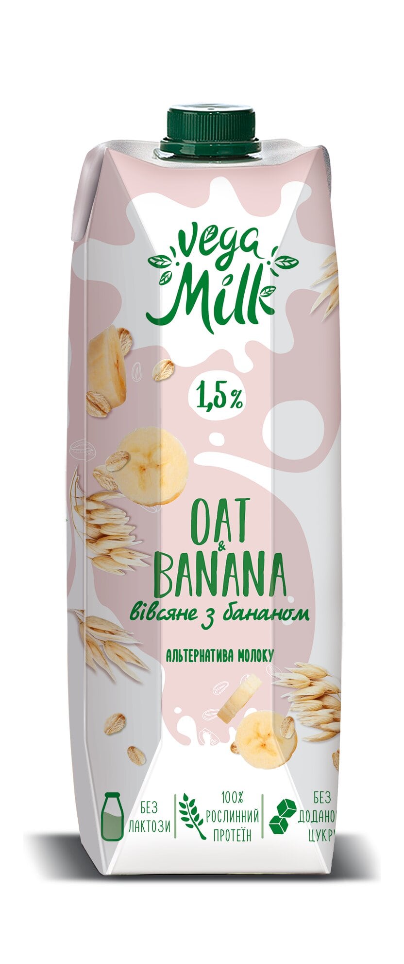 Напиток овсяный с бананом 1,5% Vega Milk 950мл – купить в Украине ...
