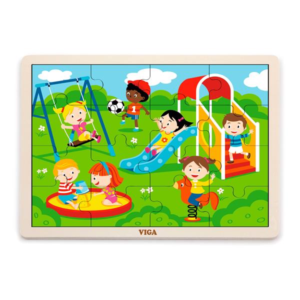 

Деревянный пазл Viga Toys Парк развлечений, 16 эл. (51454)