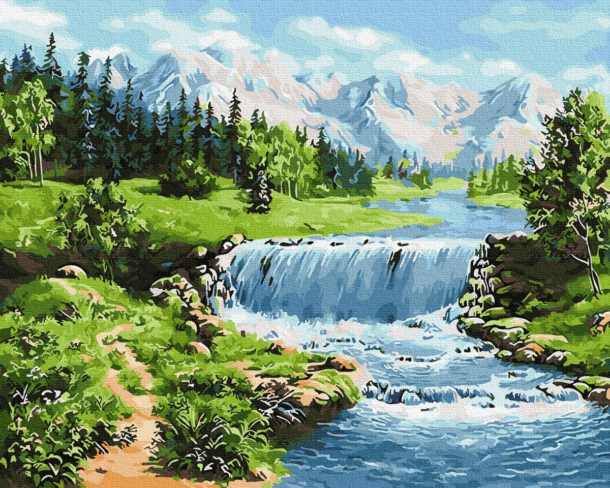

Картина по номерам Сказочный водопад Brushme 40*50