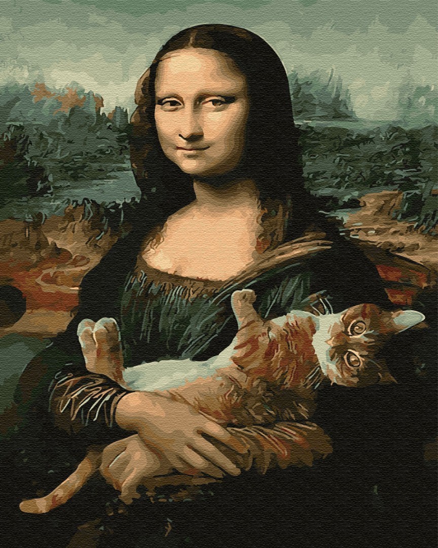 

Картина по номерам Мона Лиза с котом 50*40 BrushMe