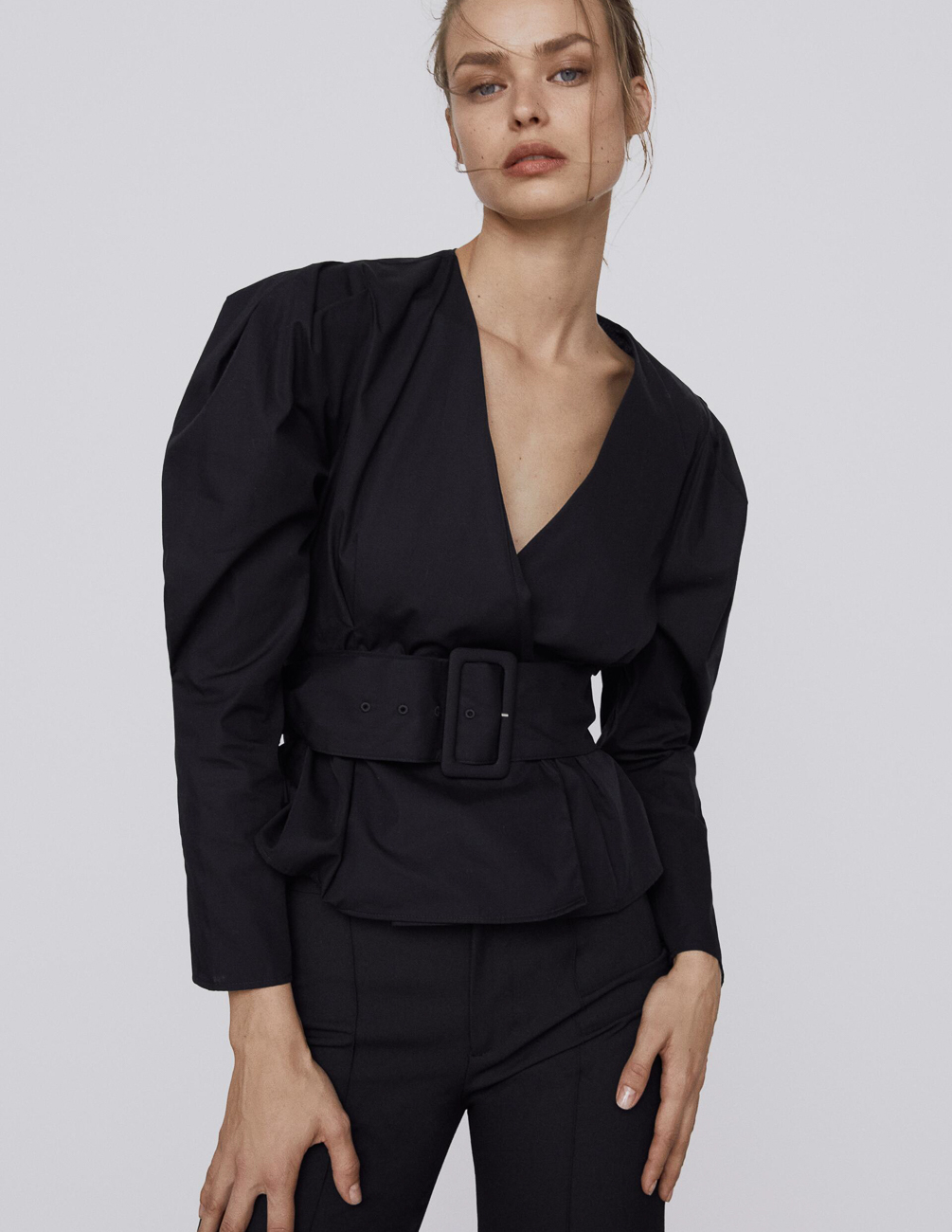 

Блуза Zara Ж1074087 (7563/249/800) цвет черный XS