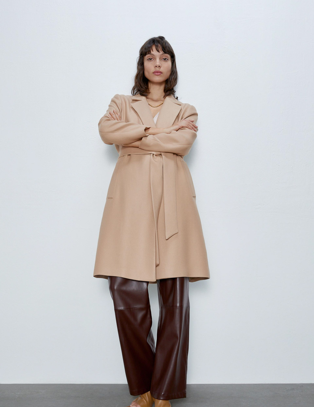 

Пальто Zara Ж1074580 (2194/727/707) цвет коричневый M
