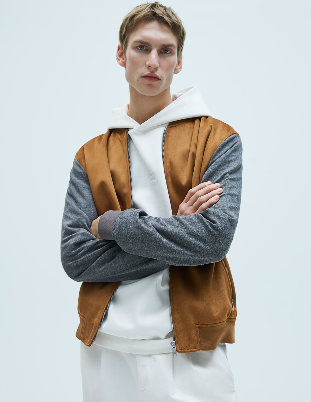 

Бомбер Zara М0113684 (0706/438/707) цвет коричневый-серый, Бомбер Zara М0113684 (0706/438/707) цвет коричневый-серый L