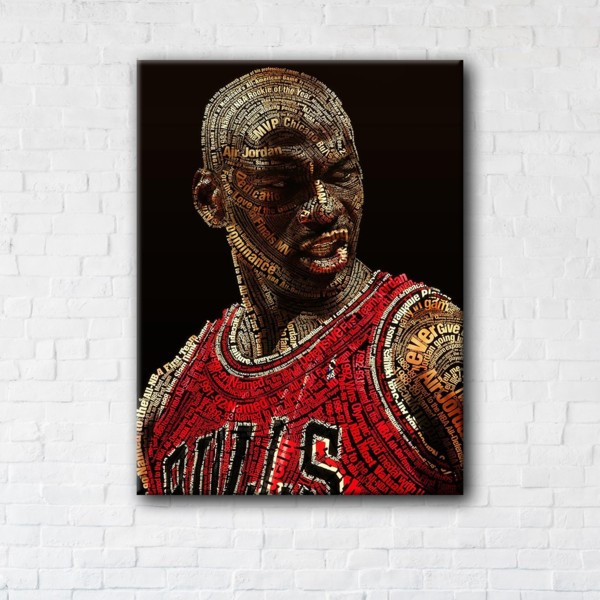 

Картина на холсте прямоугольная I-Art Michael Jordan Words 75x100см