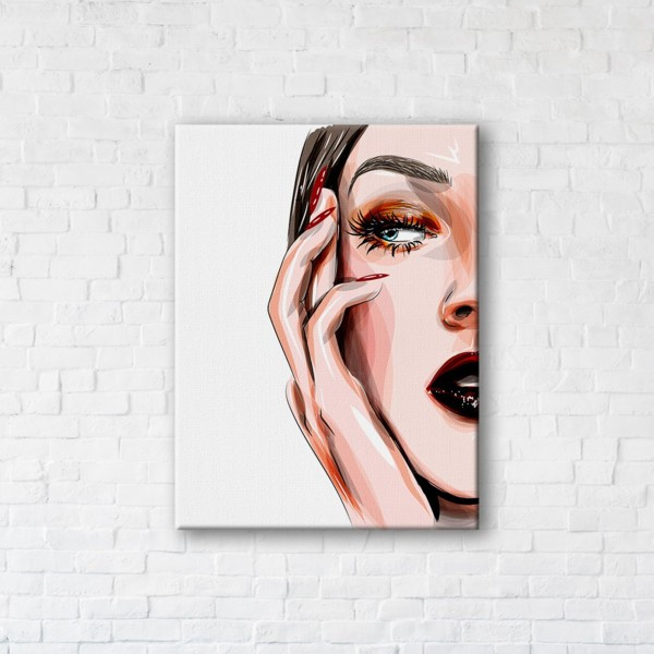 

Картина на холсте прямоугольная I-Art Girl with MakeUp 50x65см