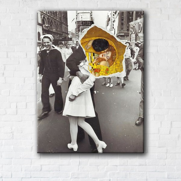 

Картина на холсте прямоугольная I-Art V-J Day in Times Square 45x60см