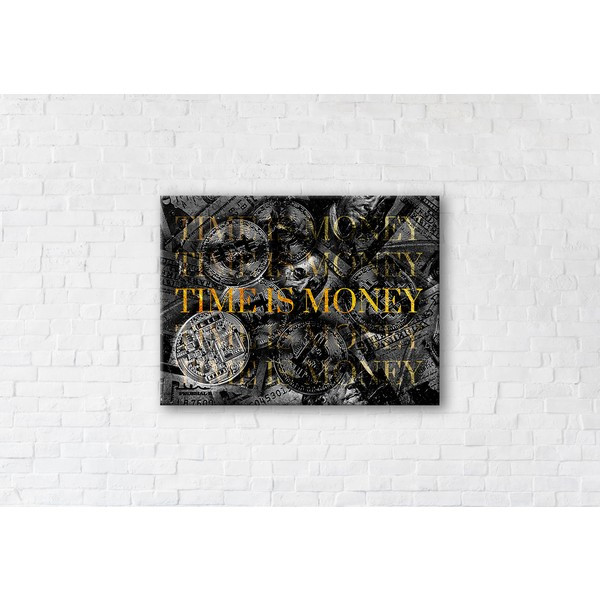 

Картина на холсте прямоугольная I-Art Time is money Black 75x100см