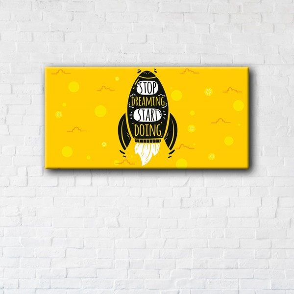 

Картина на холсте прямоугольная I-Art Stop Dreaming Start Doing 70x140см