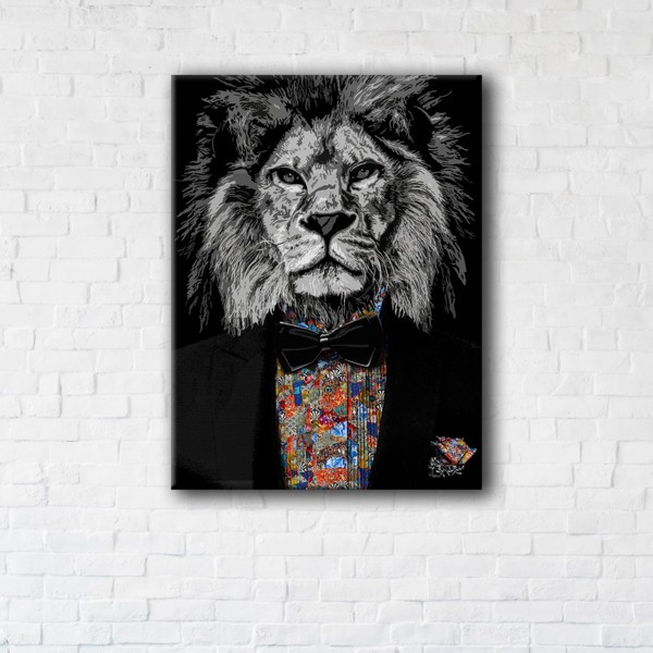 

Картина на холсте прямоугольная I-Art Lion Art 90x120см