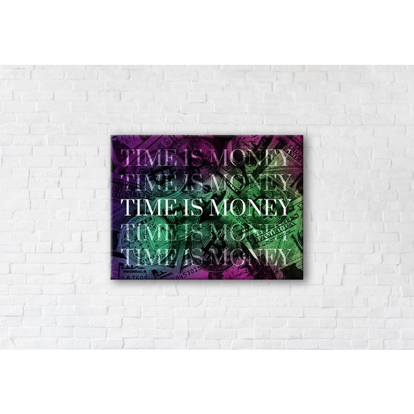 

Картина на холсте прямоугольная I-Art Time is money Green 75x100см