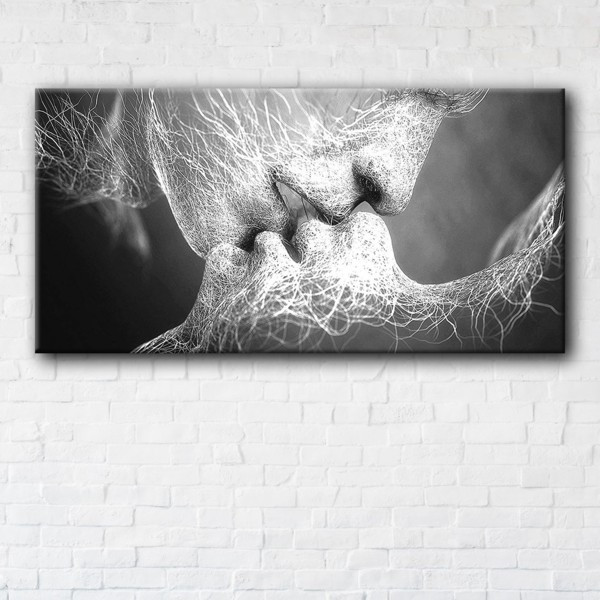 

Картина на холсте прямоугольная I-Art Black and White Kiss 60x120см