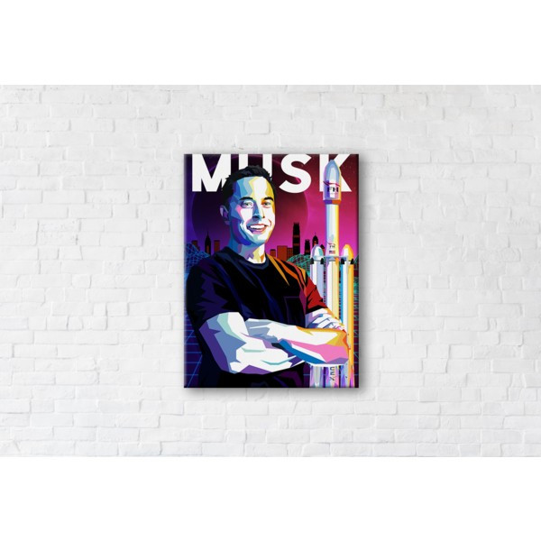 

Картина на холсте прямоугольная I-Art Elon Musk 110x145см