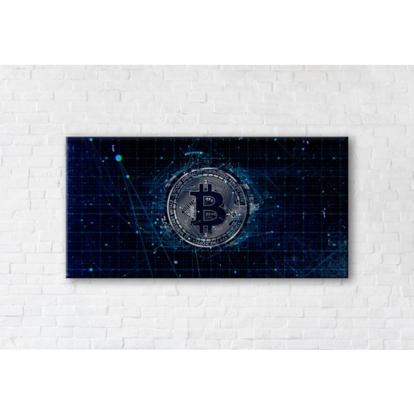 

Картина на холсте прямоугольная I-Art Bitcoin 90x180см