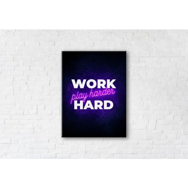 

Картина на холсте прямоугольная I-Art Work hard play harder 90x120см