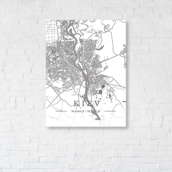

Картина на холсте прямоугольная I-Art Kiev White 110x145см