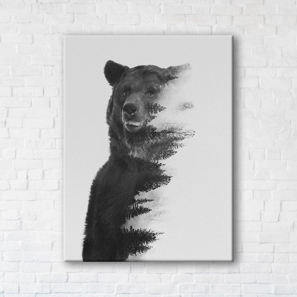 

Картина на холсте прямоугольная I-Art Gray Bear 45x60см