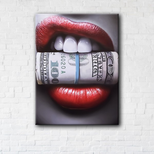 

Картина на холсте прямоугольная I-Art Money in the Mouth 75x100см