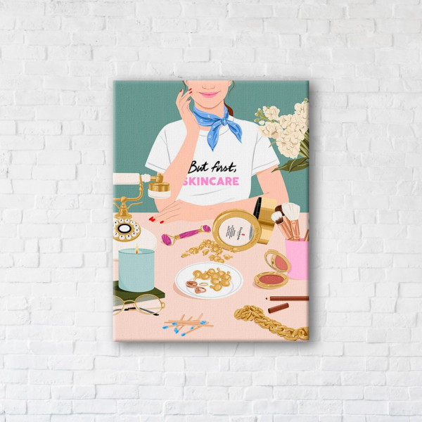 

Картина на холсте прямоугольная I-Art But first skincare 45x60см