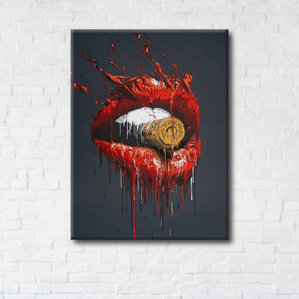 

Картина на холсте прямоугольная I-Art Bullet in the lips 50x65см