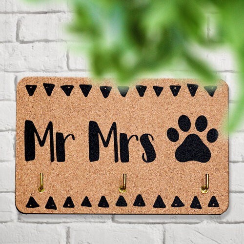 

Ключниця настінна маленька, 10х15 см Mr Mrs