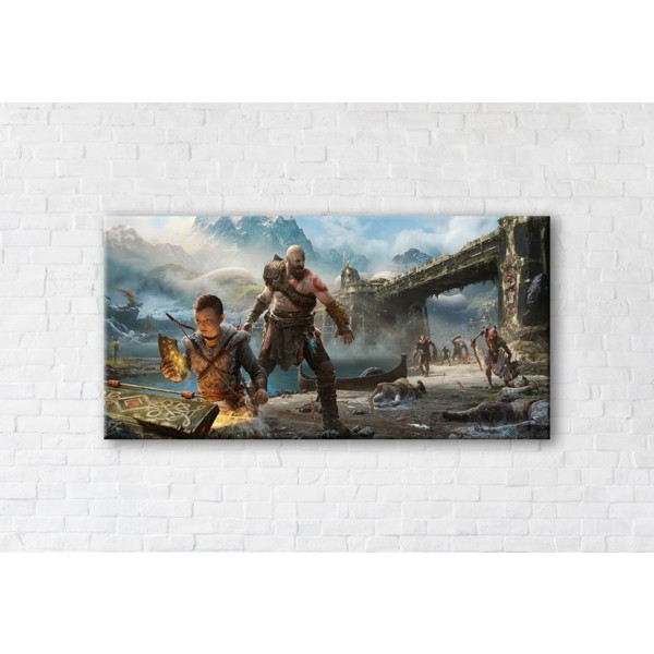 

Картина на холсте прямоугольная I-Art God Of War 70x140см