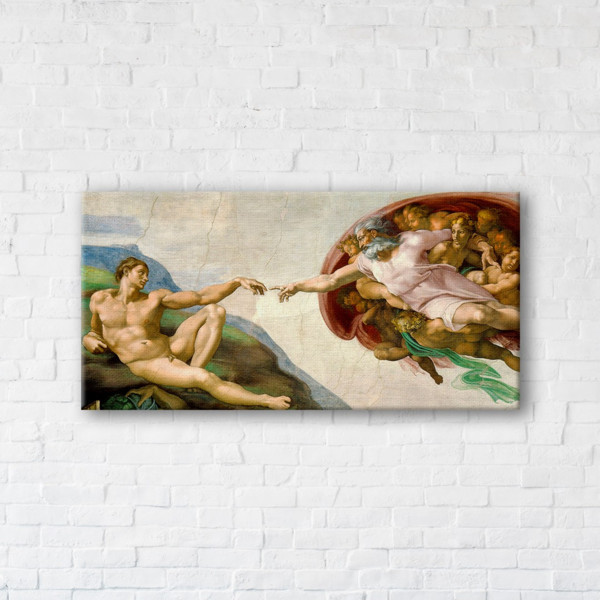 

Картина на холсте прямоугольная I-Art Creation of Adam 40x80см