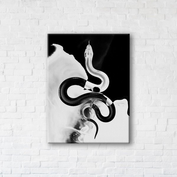 

Картина на холсте прямоугольная I-Art Yin Yang Snake 50x65см