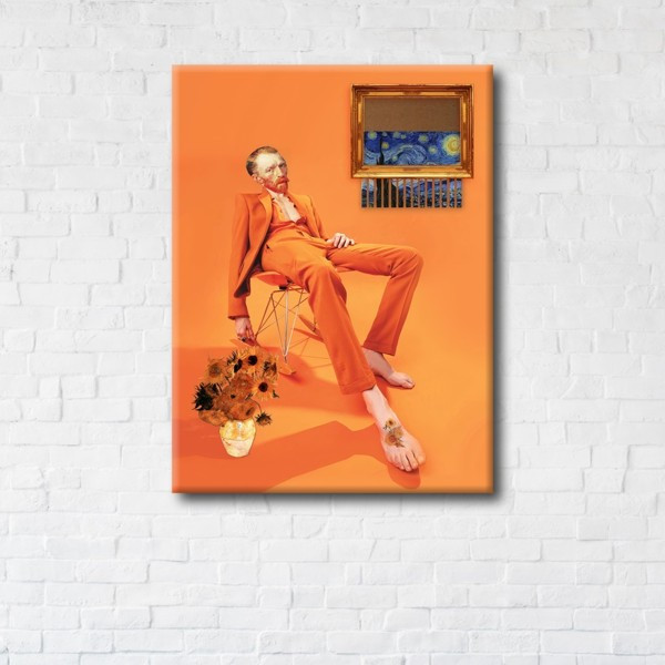 

Картина на холсте прямоугольная I-Art Van Gogh in orange 70x140см