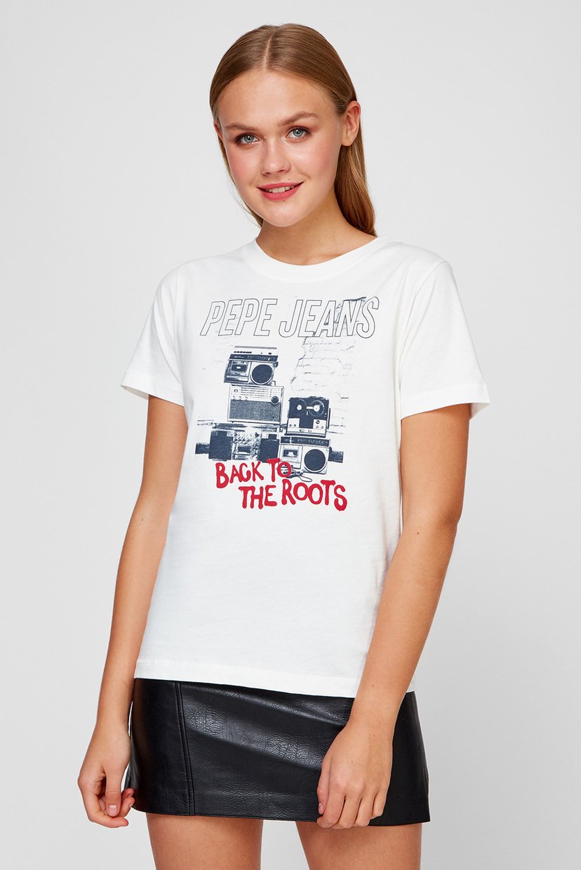 

Женская белая футболка BERTI Pepe Jeans  PL504983, Женская белая футболка BERTI Pepe Jeans XS PL504983