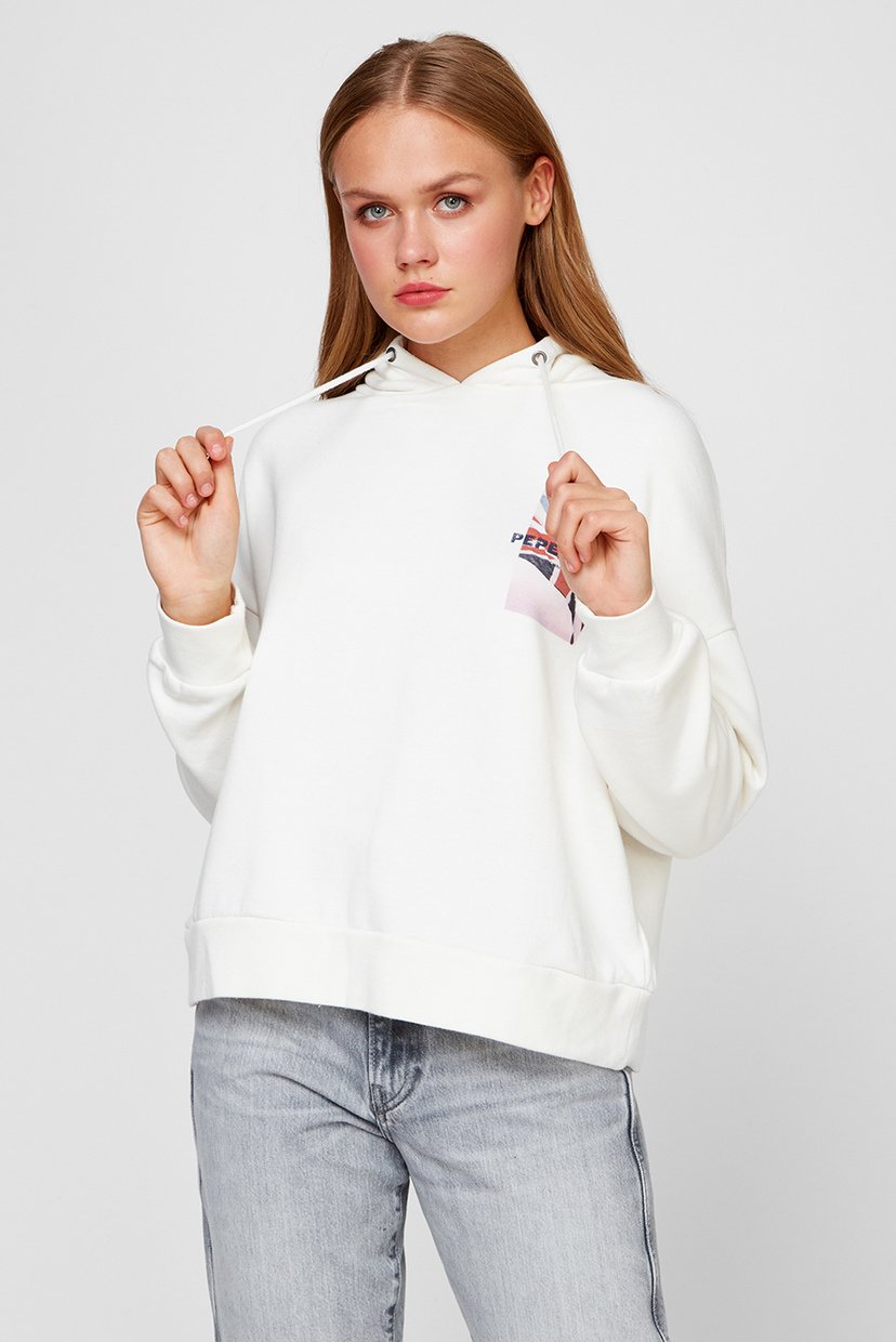 

Женское белое худи BISA Pepe Jeans  PL581114, Женское белое худи BISA Pepe Jeans S PL581114