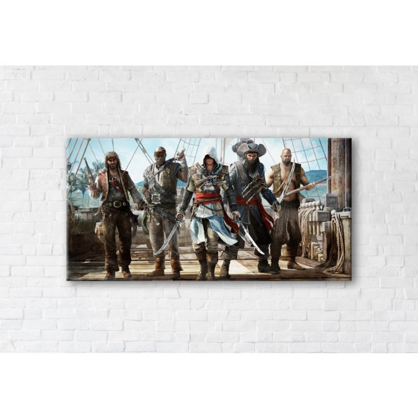 

Картина на холсте прямоугольная I-Art Assassins Creed; Black Flag 50x100см