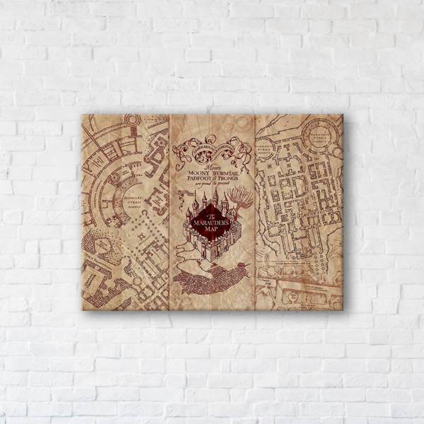 

Картина на холсте прямоугольная I-Art Marauders Map Harry Potter 45x60см
