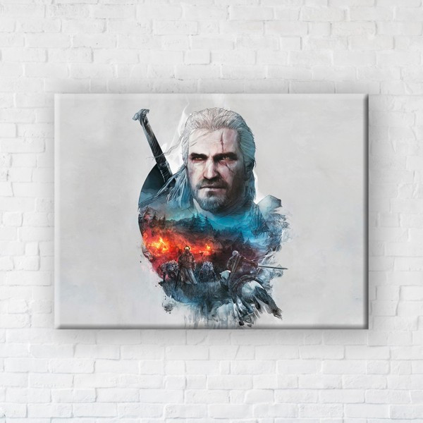 

Картина на холсте прямоугольная I-Art The Witcher War 50x65см