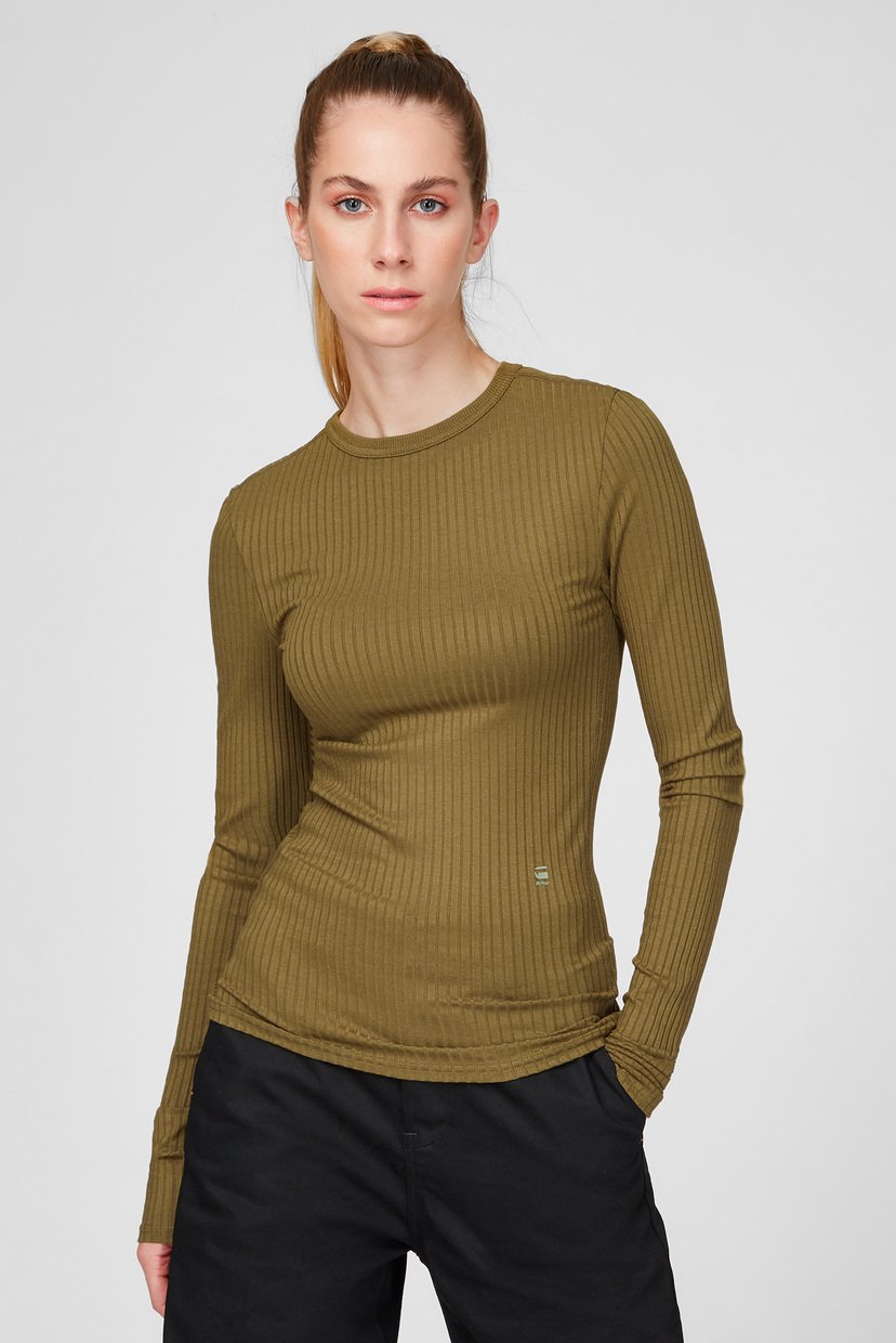 

Женский зеленый лонгслив Slim rib G-Star RAW M D19903,C794