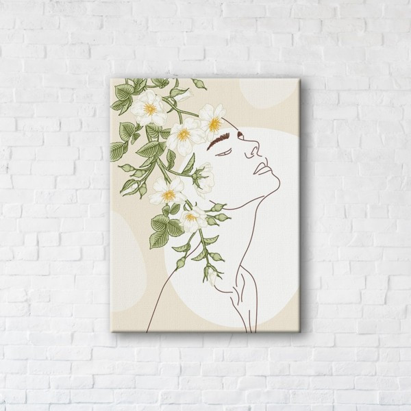 

Картина на холсте прямоугольная I-Art Girl in Flowers 110x145см