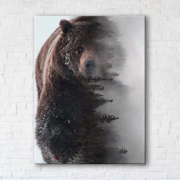 

Картина на холсте прямоугольная I-Art Brown Bear 110x145см