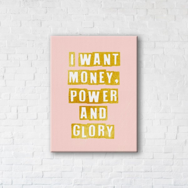 

Картина на холсте прямоугольная I-Art Money Power Glory (Gold) 50x65см