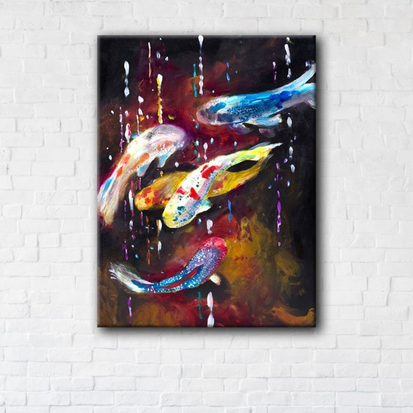 

Картина на холсте прямоугольная I-Art Fishes Art 90x120см