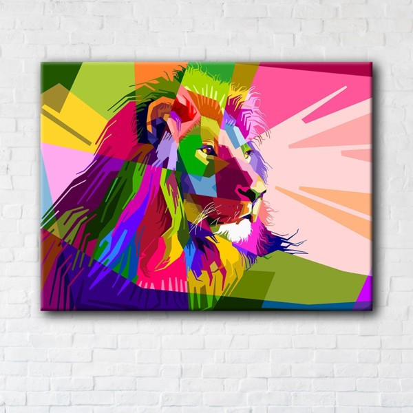

Картина на холсте прямоугольная I-Art Lion Wpap 75x100см