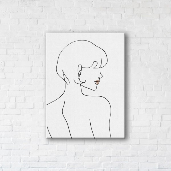 

Картина на холсте прямоугольная I-Art Girl with Bob Wig 110x145см