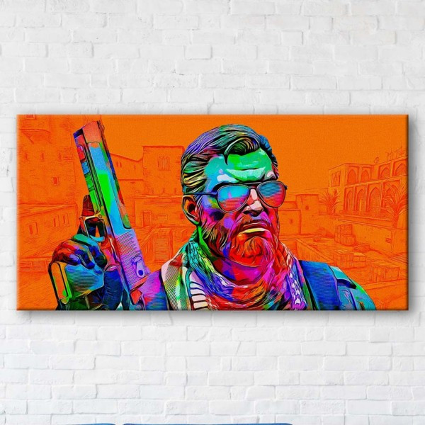 

Картина на холсте прямоугольная I-Art Counter Strike Orange 50x100см