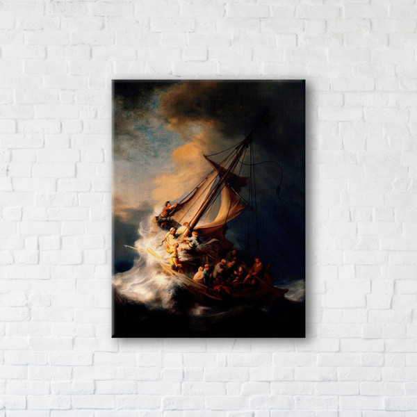 

Картина на холсте прямоугольная I-Art Christ during a storm 75x100см