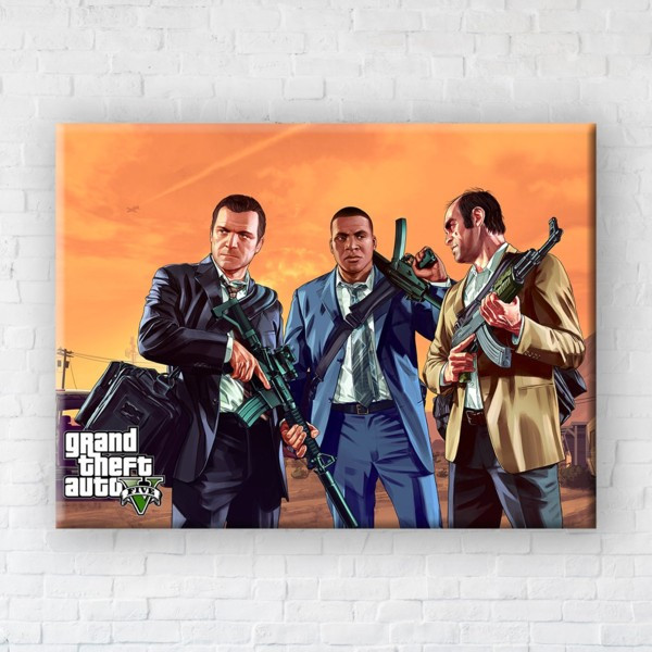 

Картина на холсте прямоугольная I-Art Gta Five 75x100см