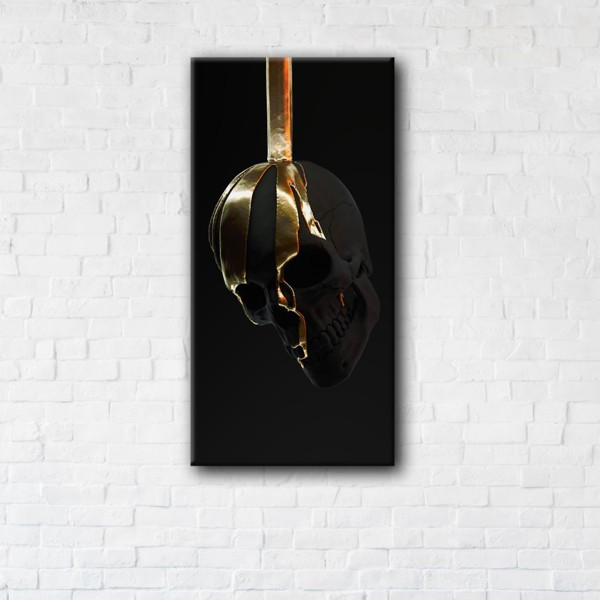 

Картина на холсте прямоугольная I-Art Black Skull 50x100см