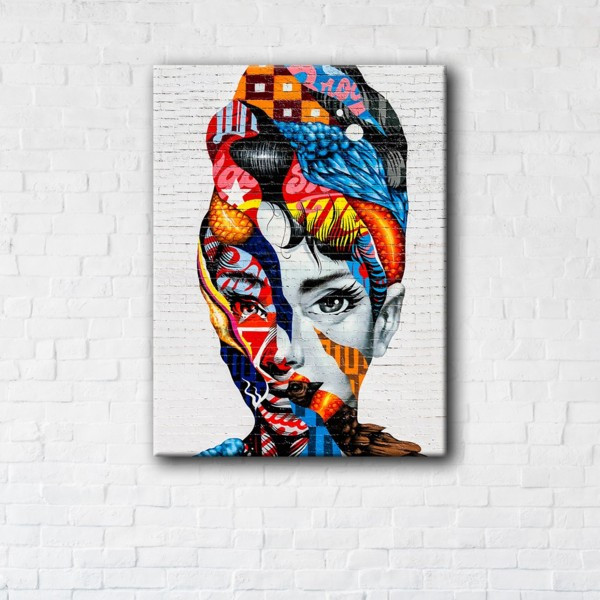 

Картина на холсте прямоугольная I-Art Graffiti Audrey Hepburn 75x100см